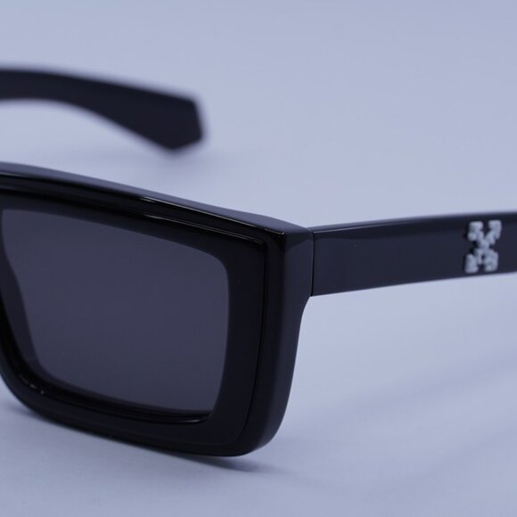 Off-White OERI043 JACOB 1007 Sunglasses Black Rectangle Frame, Grey Lenses - Picture 6 of 11